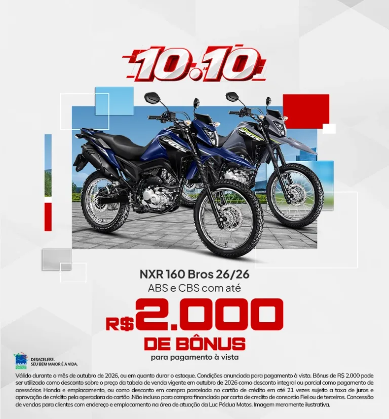 Banner NXR 160 Bros ABS e CBS Luc Pádua Honda